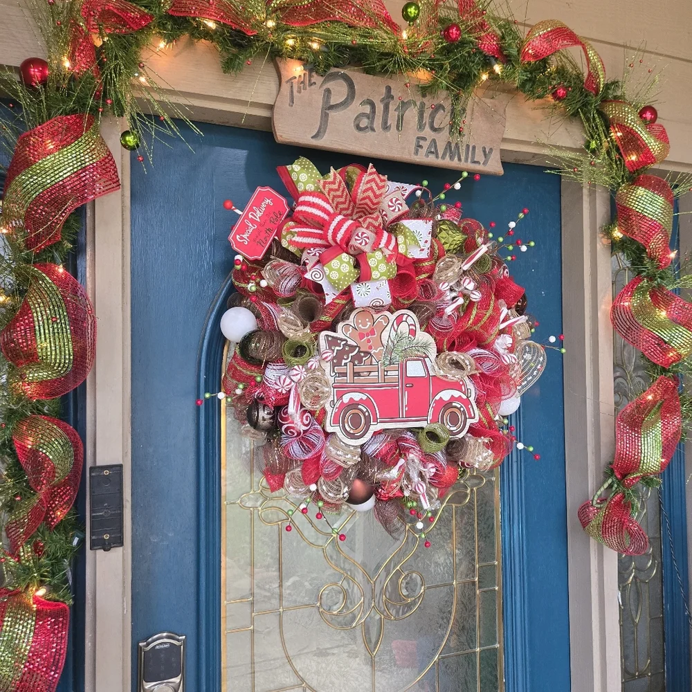 Little Red Truck Christmas Wreath